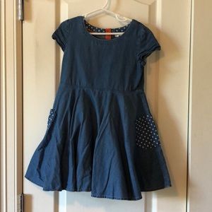 Mini Boden Chambray Light Denim Pocket Dress